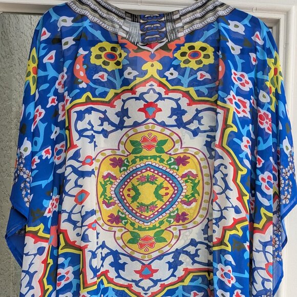 ASA Kaftan Blue Abstract Embellished NEW Sz M - Picture 4 of 4